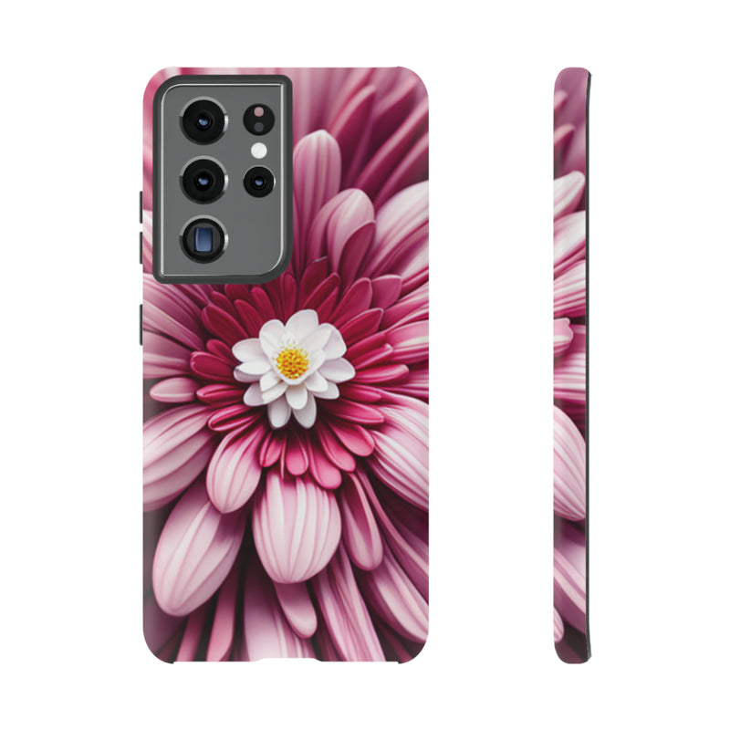 Pink Flower Tough Cases  All iPhone 15, 14, 13, 12, 11, X, 8 , Google Pixel 7, 6, 5, Samsung Galaxy 23, 22, 21, 20, 10