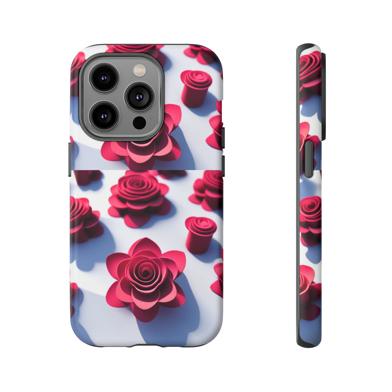 Pink Rouses Tough Cases  All iPhone 15, 14, 13, 12, 11, X, 8 , Google Pixel 7, 6, 5, Samsung Galaxy 23, 22, 21, 20, 10