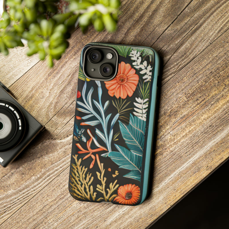 Wild Flowers Tough Cases All iPhone 15, 14, 13, 12, 11, X, 8 , Google Pixel 7, 6, 5, Samsung Galaxy 23, 22, 21, 20, 10