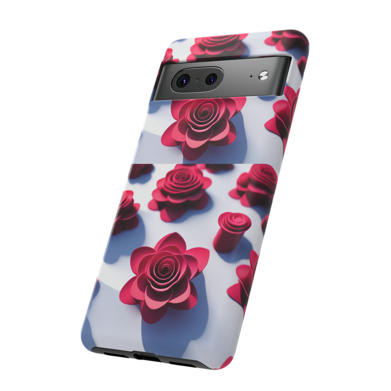 Pink Rouses Tough Cases  All iPhone 15, 14, 13, 12, 11, X, 8 , Google Pixel 7, 6, 5, Samsung Galaxy 23, 22, 21, 20, 10