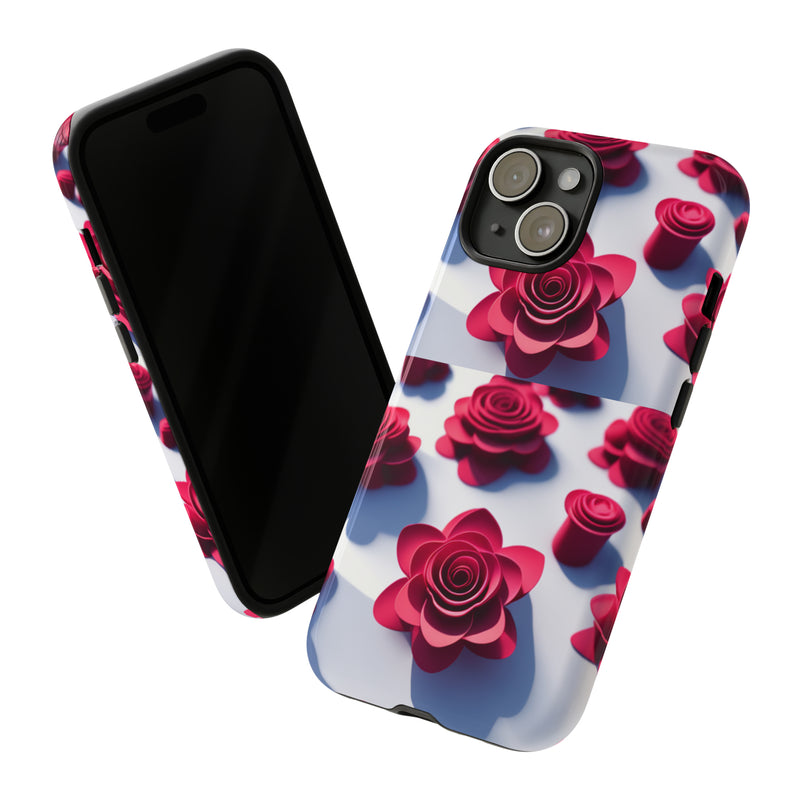 Pink Rouses Tough Cases  All iPhone 15, 14, 13, 12, 11, X, 8 , Google Pixel 7, 6, 5, Samsung Galaxy 23, 22, 21, 20, 10