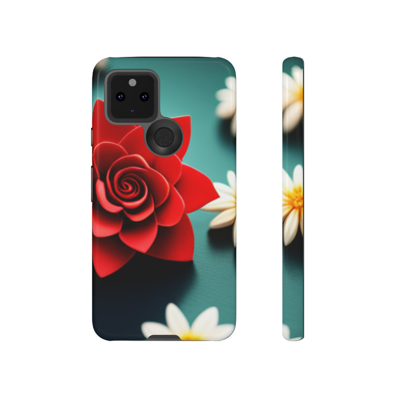 Red Flower On The Connor Tough Cases  All iPhone 15, 14, 13, 12, 11, X, 8 , Google Pixel 7, 6, 5, Samsung Galaxy 23, 22, 21, 20, 10