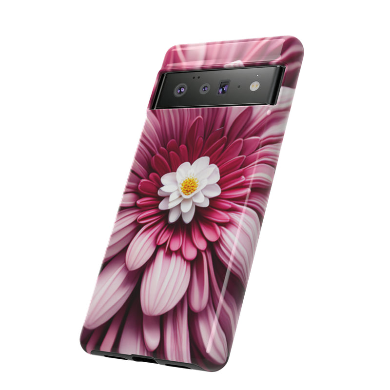 Pink Flower Tough Cases  All iPhone 15, 14, 13, 12, 11, X, 8 , Google Pixel 7, 6, 5, Samsung Galaxy 23, 22, 21, 20, 10