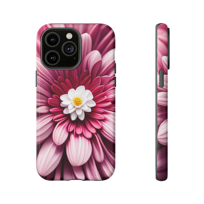 Pink Flower Tough Cases  All iPhone 15, 14, 13, 12, 11, X, 8 , Google Pixel 7, 6, 5, Samsung Galaxy 23, 22, 21, 20, 10