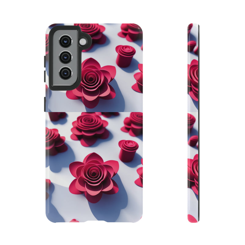 Pink Rouses Tough Cases  All iPhone 15, 14, 13, 12, 11, X, 8 , Google Pixel 7, 6, 5, Samsung Galaxy 23, 22, 21, 20, 10