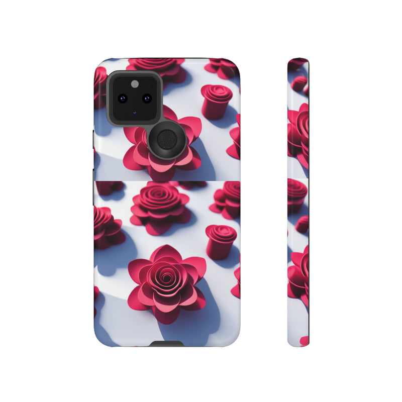 Pink Rouses Tough Cases  All iPhone 15, 14, 13, 12, 11, X, 8 , Google Pixel 7, 6, 5, Samsung Galaxy 23, 22, 21, 20, 10