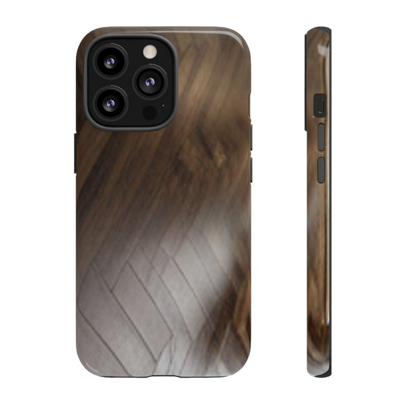 Shine Brown Floor Tough Cases. All iPhone 15, 14, 13, 12, 11, X, 8 , Google Pixel 7, 6, 5, Samsung Galaxy 23, 22, 21, 20, 10