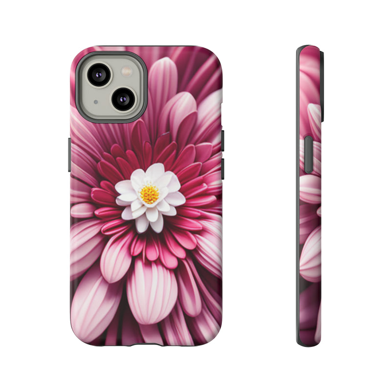 Pink Flower Tough Cases  All iPhone 15, 14, 13, 12, 11, X, 8 , Google Pixel 7, 6, 5, Samsung Galaxy 23, 22, 21, 20, 10