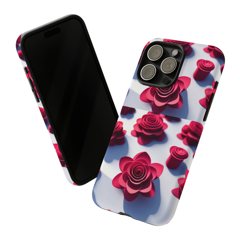 Pink Rouses Tough Cases  All iPhone 15, 14, 13, 12, 11, X, 8 , Google Pixel 7, 6, 5, Samsung Galaxy 23, 22, 21, 20, 10