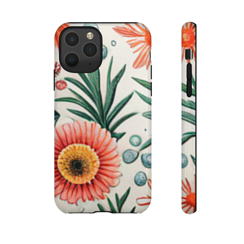 Orange Exotic Flowers Tough Cases All iPhone 15, 14, 13, 12, 11, X, 8 , Google Pixel 7, 6, 5, Samsung Galaxy 23, 22, 21, 20, 10