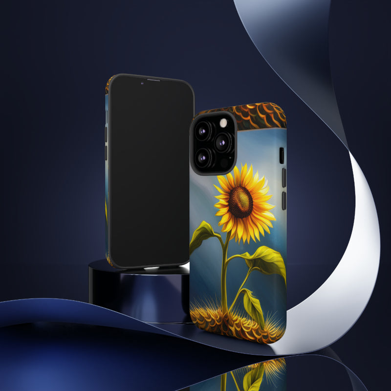 Sunflower In A Shelf Tough Cases  All iPhone 15, 14, 13, 12, 11, X, 8 , Google Pixel 7, 6, 5, Samsung Galaxy 23, 22, 21, 20, 10