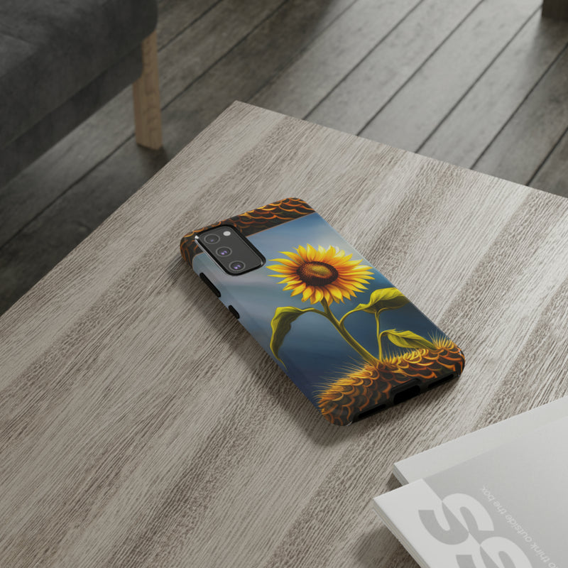 Sunflower In A Shelf Tough Cases  All iPhone 15, 14, 13, 12, 11, X, 8 , Google Pixel 7, 6, 5, Samsung Galaxy 23, 22, 21, 20, 10