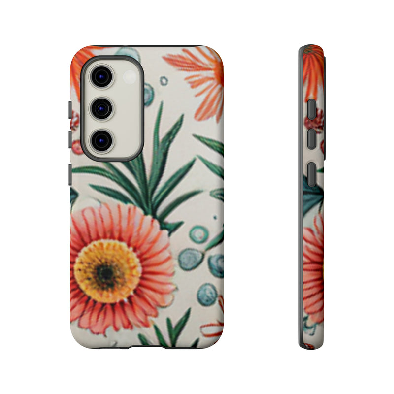 Orange Exotic Flowers Tough Cases All iPhone 15, 14, 13, 12, 11, X, 8 , Google Pixel 7, 6, 5, Samsung Galaxy 23, 22, 21, 20, 10