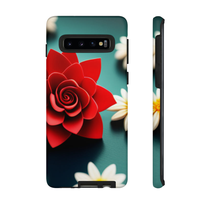 Red Flower On The Connor Tough Cases  All iPhone 15, 14, 13, 12, 11, X, 8 , Google Pixel 7, 6, 5, Samsung Galaxy 23, 22, 21, 20, 10