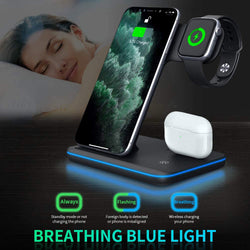 Mobile Phone Wireless Charger Stand Watch Earphone Wireless Charger 3 In 1 Wireless Charger Stand