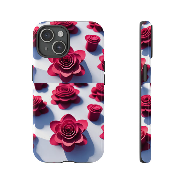 Pink Rouses Tough Cases  All iPhone 15, 14, 13, 12, 11, X, 8 , Google Pixel 7, 6, 5, Samsung Galaxy 23, 22, 21, 20, 10