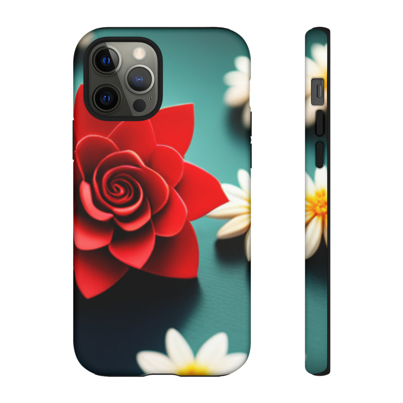 Red Flower On The Connor Tough Cases  All iPhone 15, 14, 13, 12, 11, X, 8 , Google Pixel 7, 6, 5, Samsung Galaxy 23, 22, 21, 20, 10