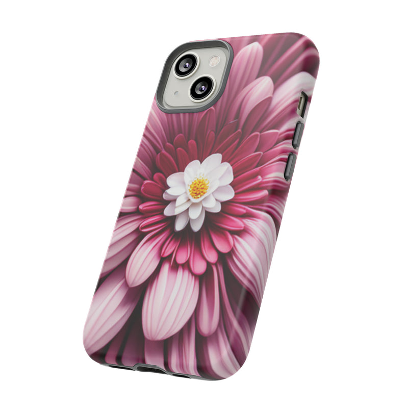 Pink Flower Tough Cases  All iPhone 15, 14, 13, 12, 11, X, 8 , Google Pixel 7, 6, 5, Samsung Galaxy 23, 22, 21, 20, 10