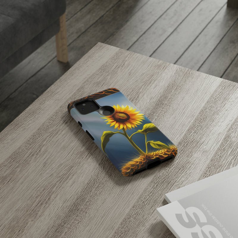 Sunflower In A Shelf Tough Cases  All iPhone 15, 14, 13, 12, 11, X, 8 , Google Pixel 7, 6, 5, Samsung Galaxy 23, 22, 21, 20, 10