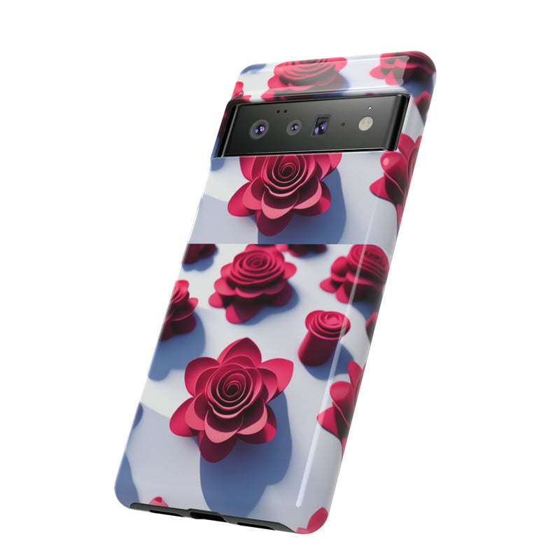 Pink Rouses Tough Cases  All iPhone 15, 14, 13, 12, 11, X, 8 , Google Pixel 7, 6, 5, Samsung Galaxy 23, 22, 21, 20, 10