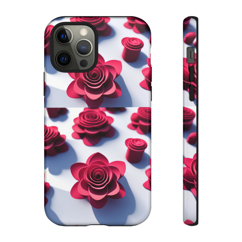 Pink Rouses Tough Cases  All iPhone 15, 14, 13, 12, 11, X, 8 , Google Pixel 7, 6, 5, Samsung Galaxy 23, 22, 21, 20, 10