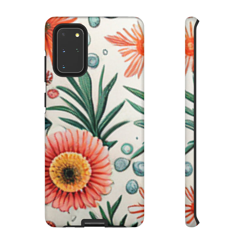 Orange Exotic Flowers Tough Cases All iPhone 15, 14, 13, 12, 11, X, 8 , Google Pixel 7, 6, 5, Samsung Galaxy 23, 22, 21, 20, 10