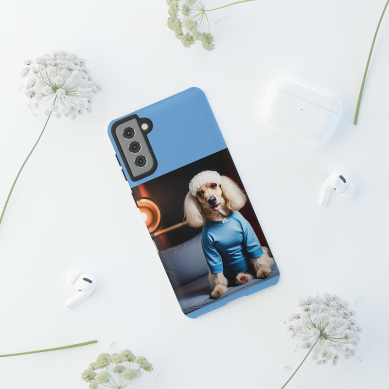 Blue Boy Poodle Tough Cases. All iPhone 15, 14, 13, 12, 11, X, 8 , Google Pixel 7, 6, 5, Samsung Galaxy 23, 22, 21, 20, 10