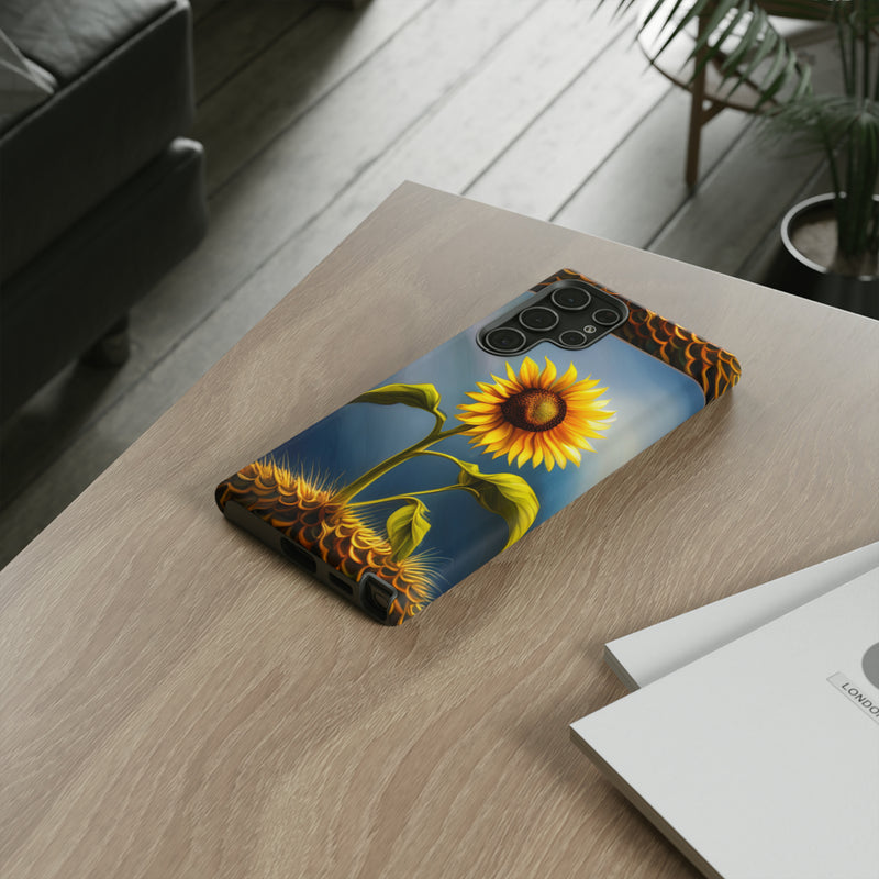 Sunflower In A Shelf Tough Cases  All iPhone 15, 14, 13, 12, 11, X, 8 , Google Pixel 7, 6, 5, Samsung Galaxy 23, 22, 21, 20, 10