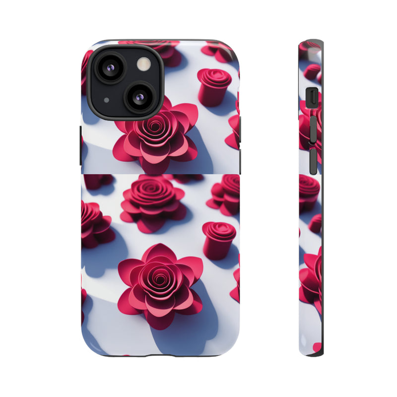 Pink Rouses Tough Cases  All iPhone 15, 14, 13, 12, 11, X, 8 , Google Pixel 7, 6, 5, Samsung Galaxy 23, 22, 21, 20, 10