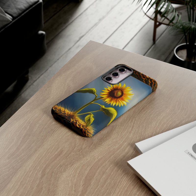 Sunflower In A Shelf Tough Cases  All iPhone 15, 14, 13, 12, 11, X, 8 , Google Pixel 7, 6, 5, Samsung Galaxy 23, 22, 21, 20, 10