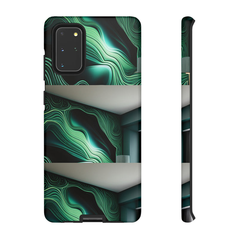 Green Geometric Patterns - Tough Cases  All iPhone 15, 14, 13, 12, 11, X, 8 , Google Pixel 7, 6, 5, Samsung Galaxy 23, 22, 21, 20, 10