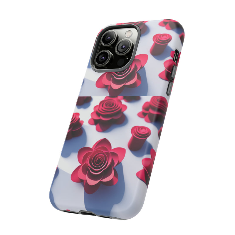 Pink Rouses Tough Cases  All iPhone 15, 14, 13, 12, 11, X, 8 , Google Pixel 7, 6, 5, Samsung Galaxy 23, 22, 21, 20, 10