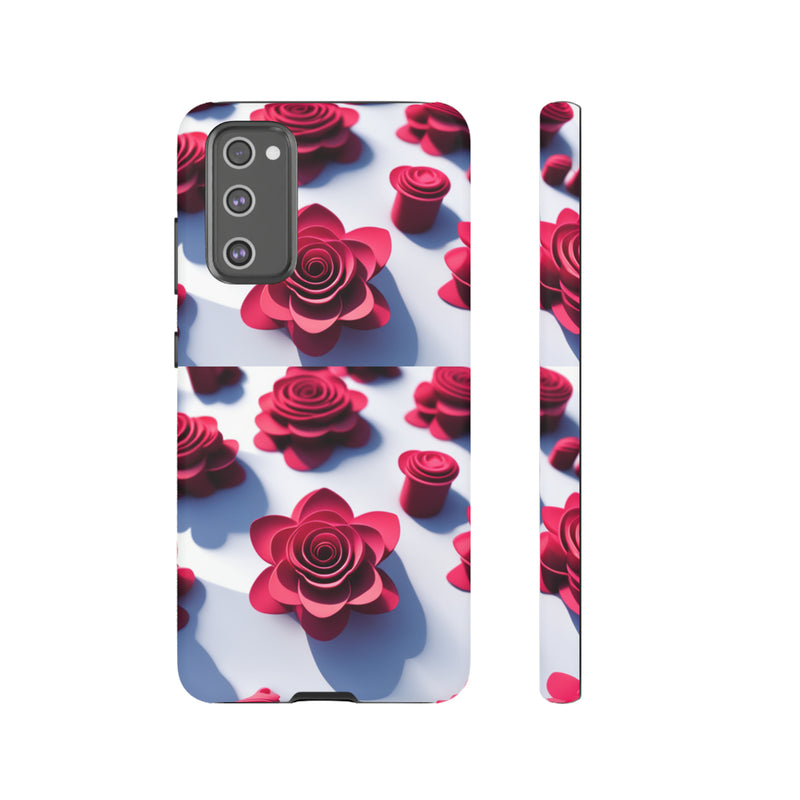 Pink Rouses Tough Cases  All iPhone 15, 14, 13, 12, 11, X, 8 , Google Pixel 7, 6, 5, Samsung Galaxy 23, 22, 21, 20, 10