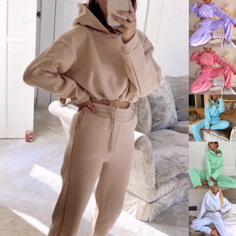 Fitness Sportswear Jogging Suits For Women 2 Piece Sweatsuits Tracksuits Sexy Long Sleeve Hoodie Casual