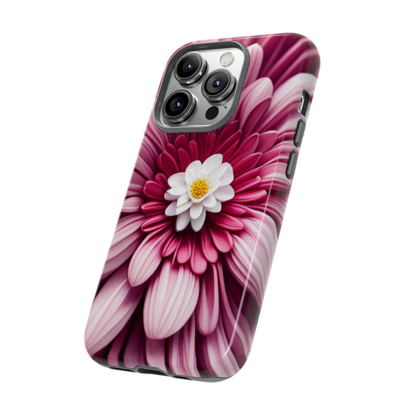 Pink Flower Tough Cases  All iPhone 15, 14, 13, 12, 11, X, 8 , Google Pixel 7, 6, 5, Samsung Galaxy 23, 22, 21, 20, 10