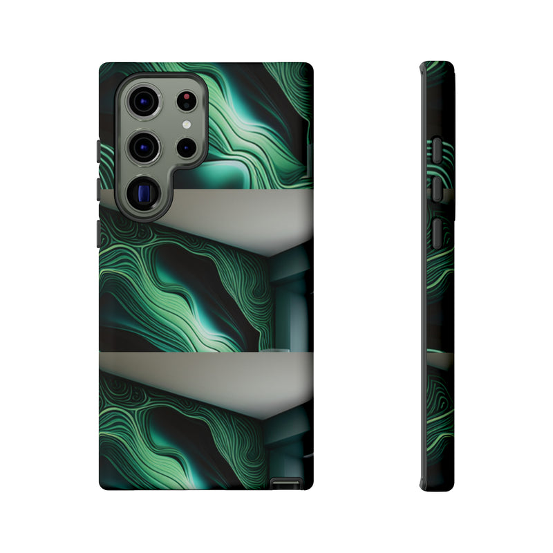 Green Geometric Patterns - Tough Cases  All iPhone 15, 14, 13, 12, 11, X, 8 , Google Pixel 7, 6, 5, Samsung Galaxy 23, 22, 21, 20, 10