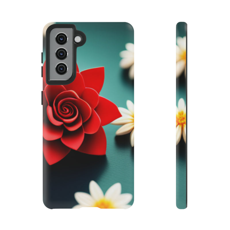 Red Flower On The Connor Tough Cases  All iPhone 15, 14, 13, 12, 11, X, 8 , Google Pixel 7, 6, 5, Samsung Galaxy 23, 22, 21, 20, 10