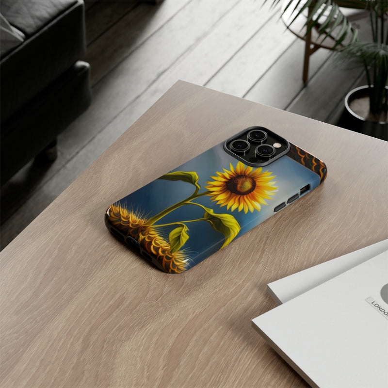 Sunflower In A Shelf Tough Cases  All iPhone 15, 14, 13, 12, 11, X, 8 , Google Pixel 7, 6, 5, Samsung Galaxy 23, 22, 21, 20, 10