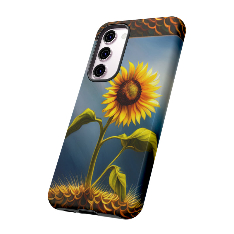 Sunflower In A Shelf Tough Cases  All iPhone 15, 14, 13, 12, 11, X, 8 , Google Pixel 7, 6, 5, Samsung Galaxy 23, 22, 21, 20, 10