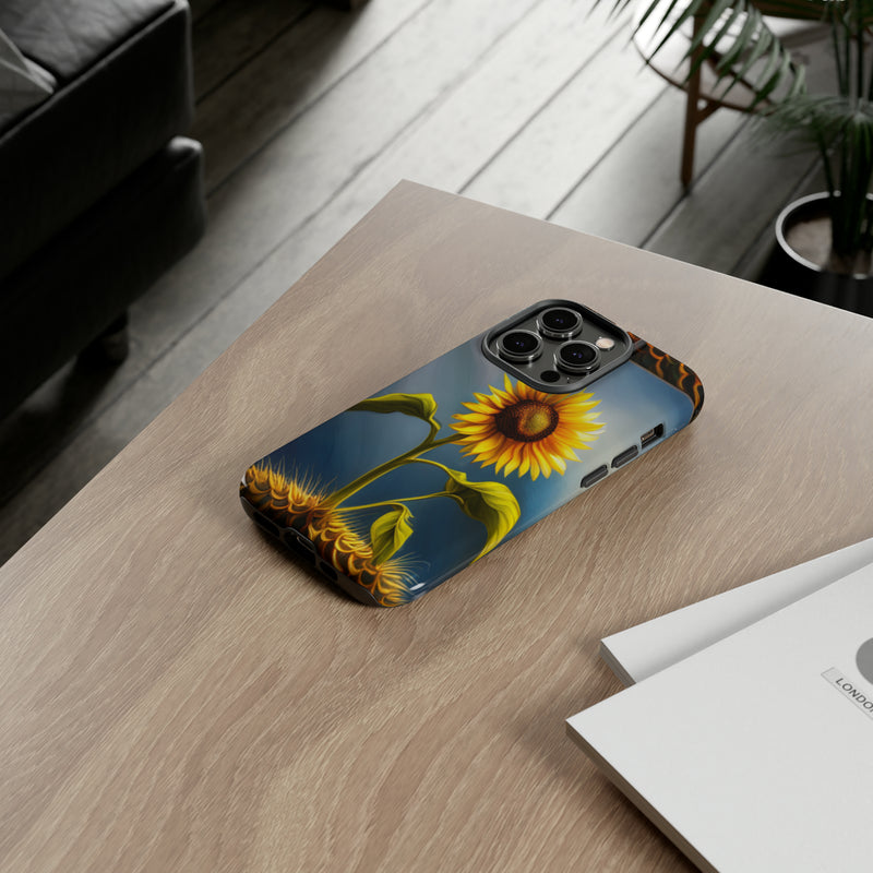 Sunflower In A Shelf Tough Cases  All iPhone 15, 14, 13, 12, 11, X, 8 , Google Pixel 7, 6, 5, Samsung Galaxy 23, 22, 21, 20, 10