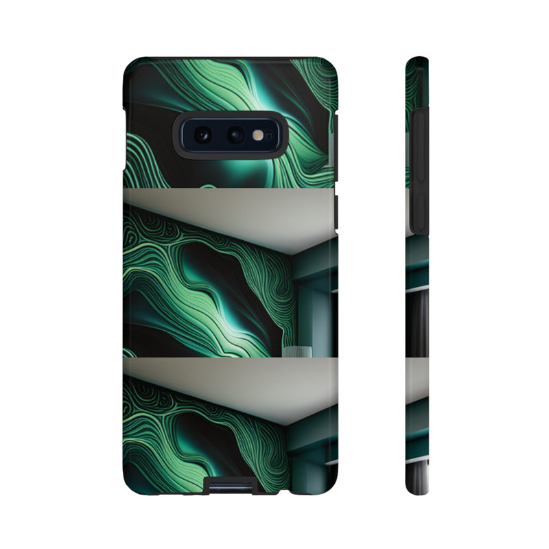 Green Geometric Patterns - Tough Cases  All iPhone 15, 14, 13, 12, 11, X, 8 , Google Pixel 7, 6, 5, Samsung Galaxy 23, 22, 21, 20, 10