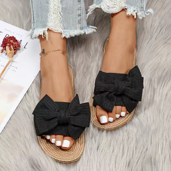 Casual And Comfortable Bow Slippers