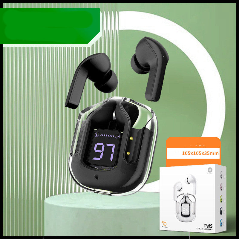 Transparent Wireless Bluetooth Headset Digital Display ENC Noise Reduction True Wireless Sports Music | Trendy Now