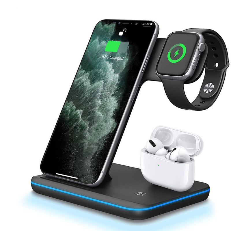 Mobile Phone Wireless Charger Stand Watch Earphone Wireless Charger 3 In 1 Wireless Charger Stand