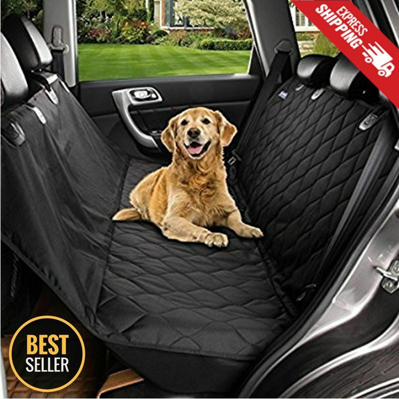 pet car seat cover Pet Dog Travel Waterproof Bench Protector Luxury -Black