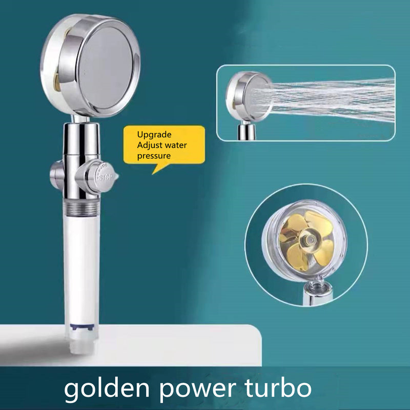 Shower Head Water Saving Flow 360 Degrees Rotating With Small Fan High Pressure Spray Nozzle Bathroom Accessories